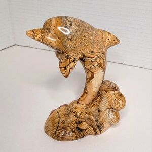 Dolphin Leaping Artistic Stone Sculpture